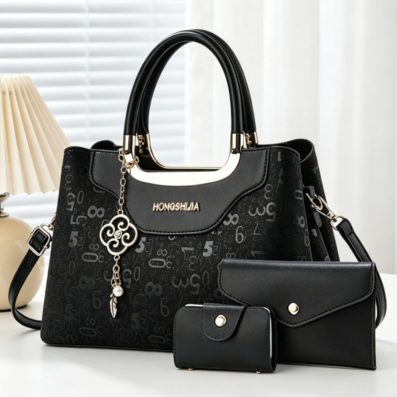 3-piece Fashion Women's Handba - огляд і ціна Luxury Zipper Bags
