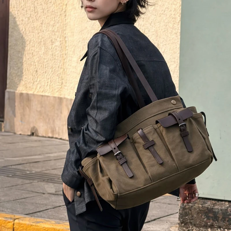 Vintage Canvas Leather Multi-p - огляд і ціна Canvas Tote Designer