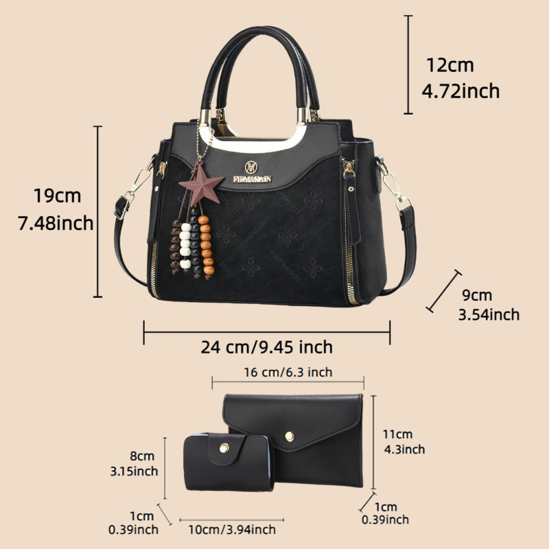 Stylish women's handbag, solid - огляд і ціна Luxury Zipper Bags