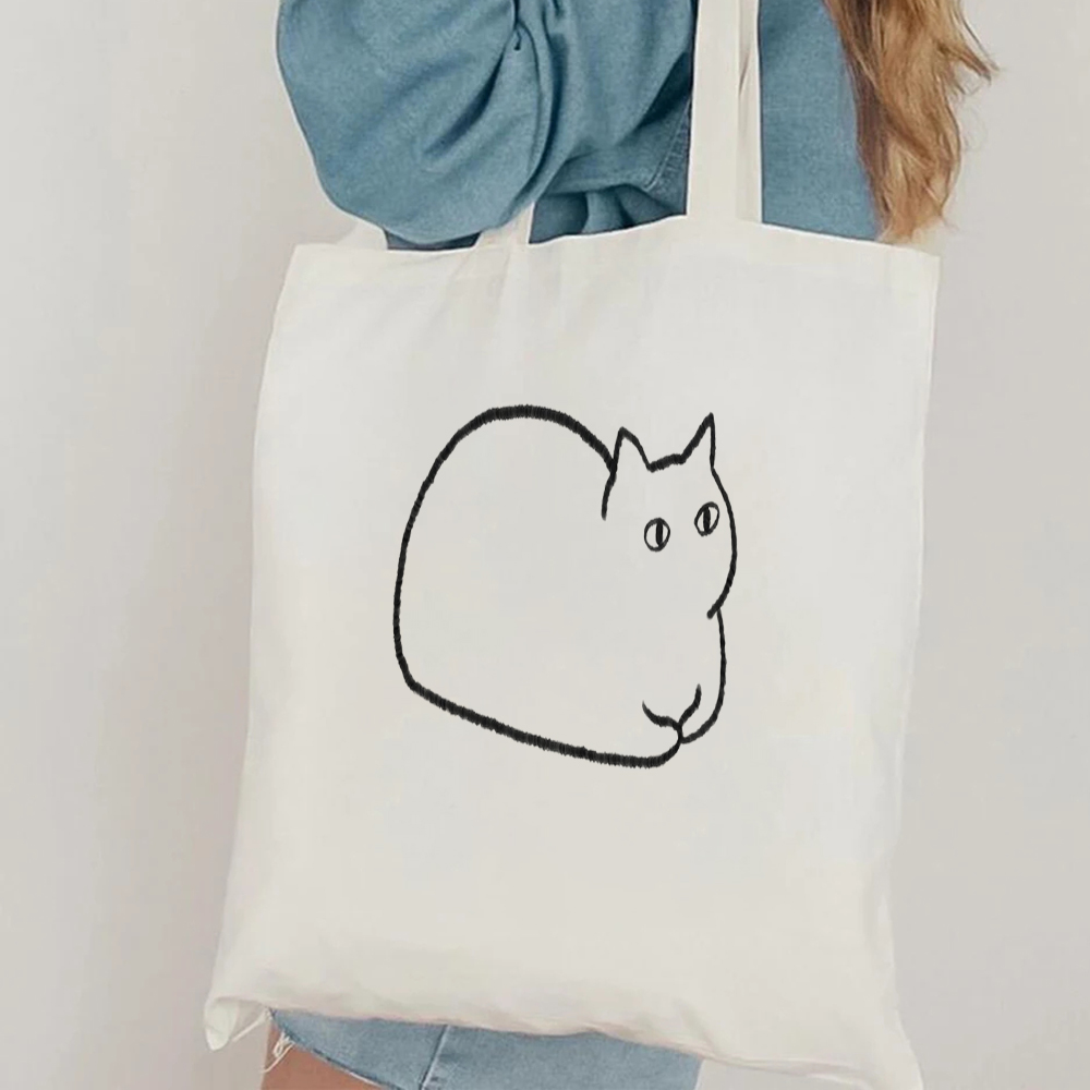 Minimalist Cat Line Art Canvas - огляд і ціна Canvas Tote Designer