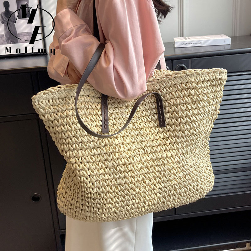 Straw Woven Tote Bags Casual L - огляд і ціна Luxury Bags Collection
