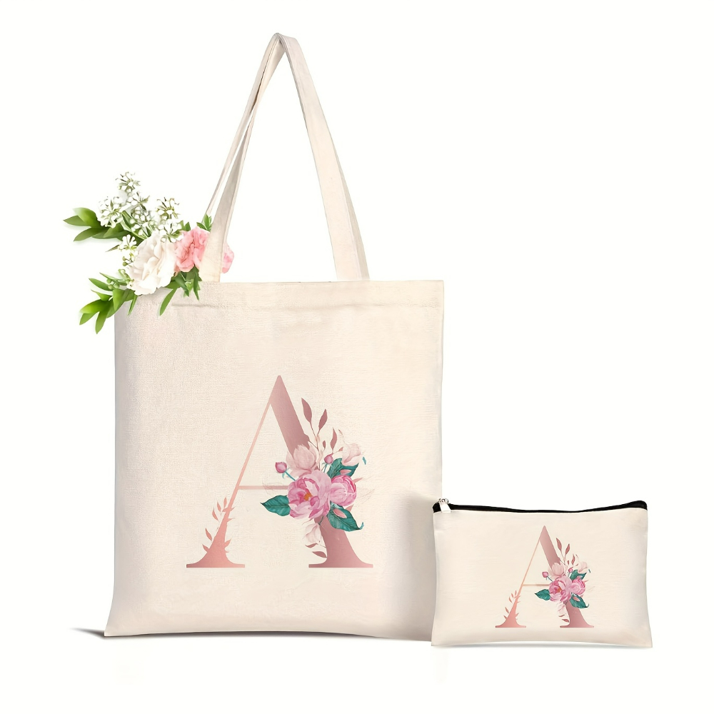 1pc Floral Love Letter Print T - огляд і ціна Canvas Tote Designer