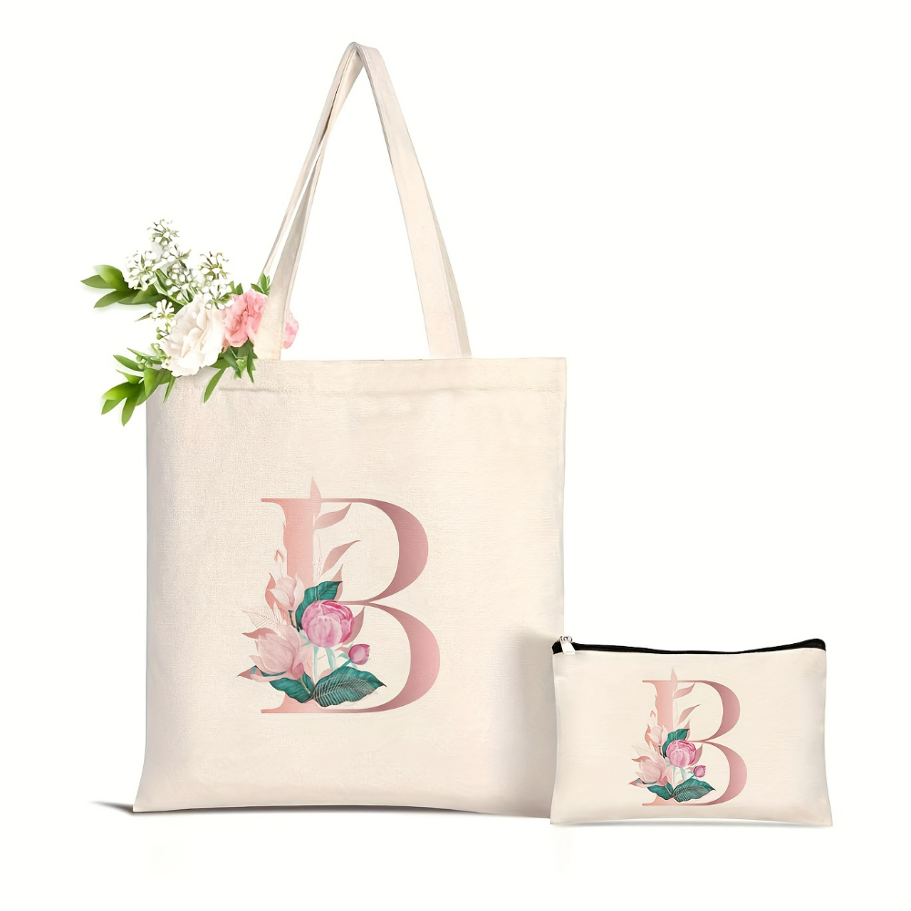 1pc Floral Love Letter Print T - огляд і ціна Canvas Tote Designer
