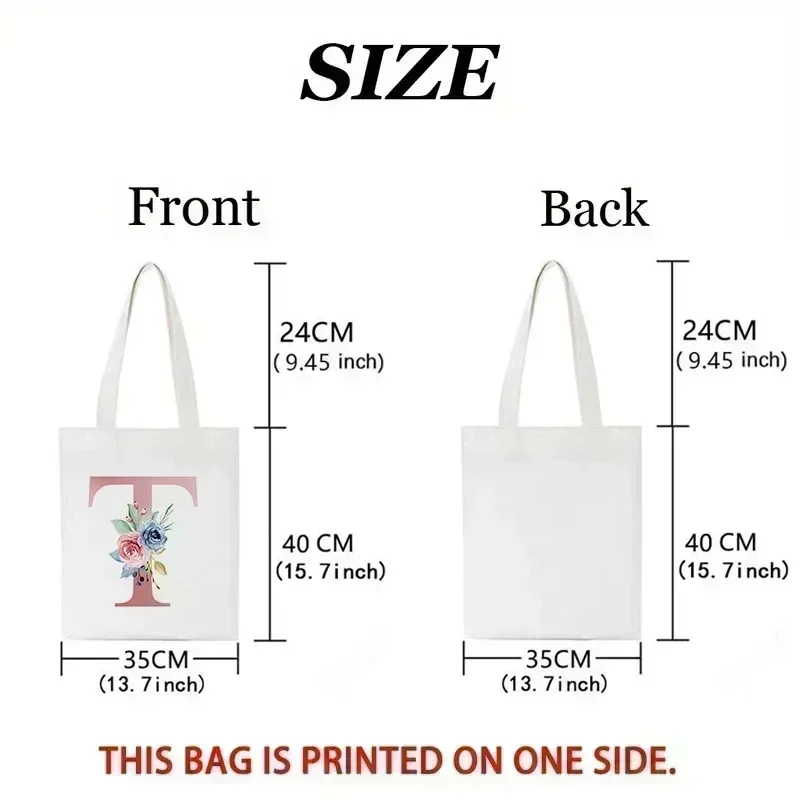 1pc Floral Love Letter Print T - огляд і ціна Canvas Tote Designer