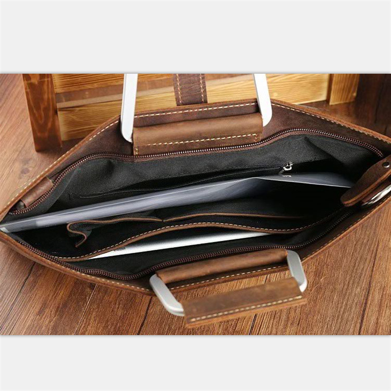 Men's Top Grain Crazy Horse Le - огляд і ціна Briefcase Leather Slim